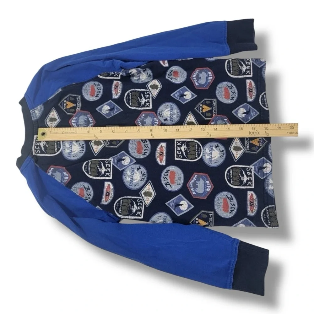 Gymboree Boy's Long Sleeve Blue Print Pullover Shirt Size‎ 7 Snowflake Fun Top